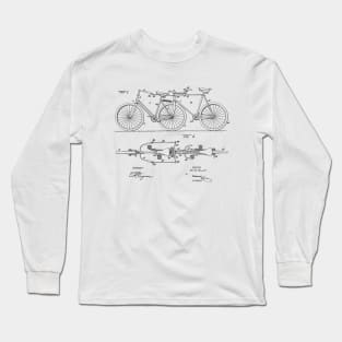 Bike vintage patent drawing Long Sleeve T-Shirt